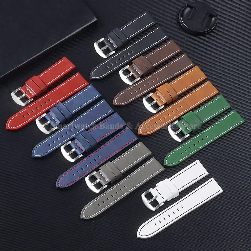 Vintage Leather Watch Band 18m - Smartwatch Army Watches For Men 评论和价格