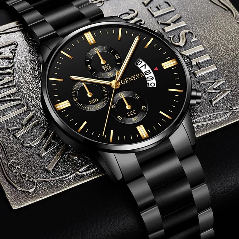 Fashion Men Black Stainless St - Seiko Watch 5 Sports 评论和价格
