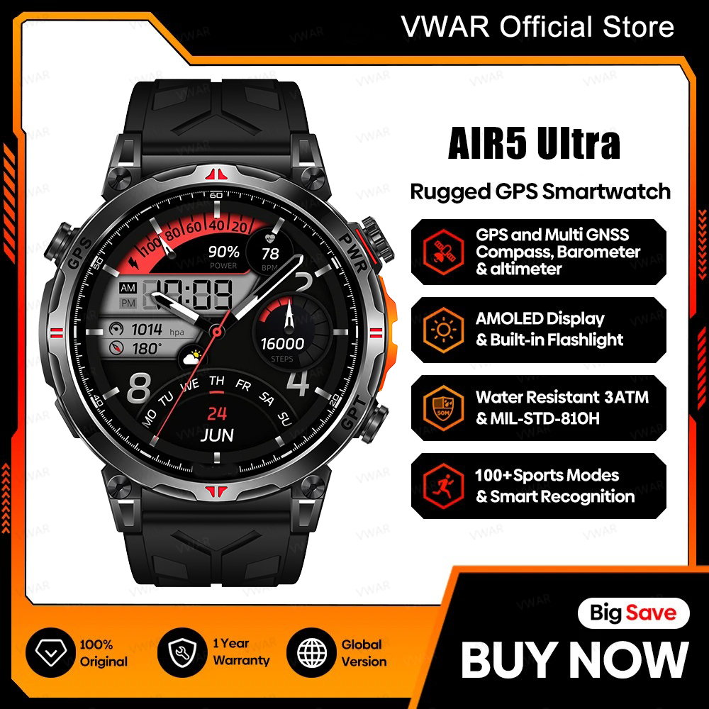 2025 New VWAR GPS Smartwatch 1 - Watch Vs Amazfit 评论和价格
