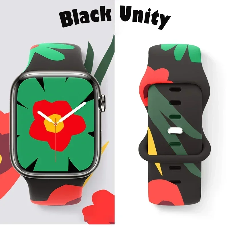 Printed silicone Band For Appl - Smartwatch Iphone Watches For Women 评论和价格