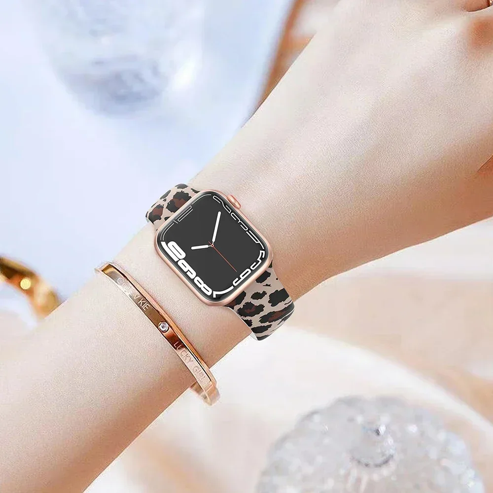 Printed silicone Band For Appl - Smartwatch Iphone Watches For Women 评论和价格