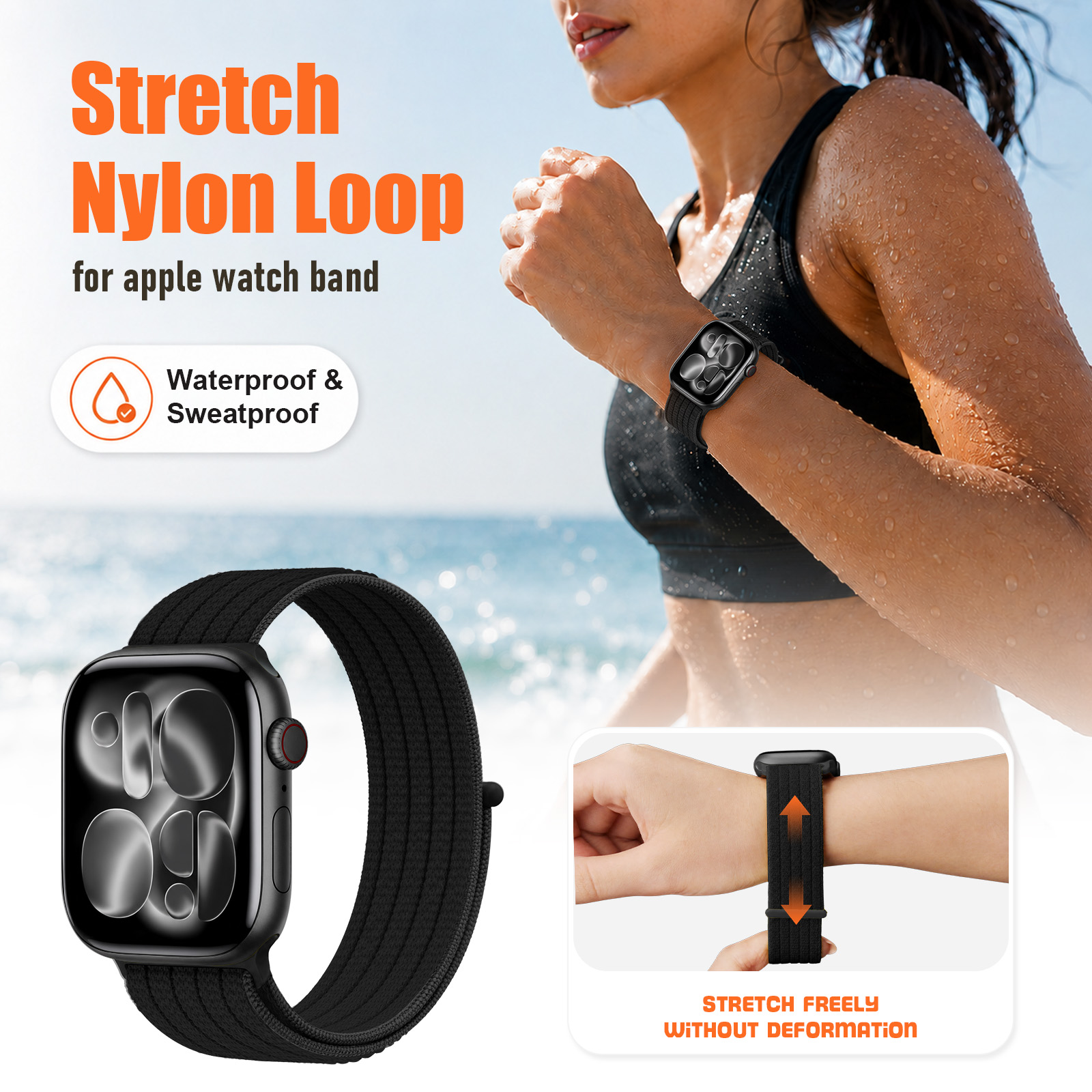 Nylon Loop Strap For Apple Wat - Smartwatch Iphone Watches For Women 评论和价格